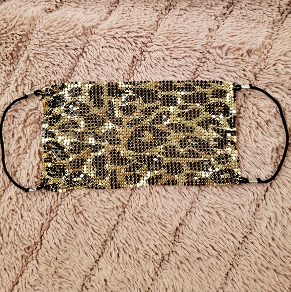 Rhinestone Leopold print face mask/face covering - Picture 2 of 5